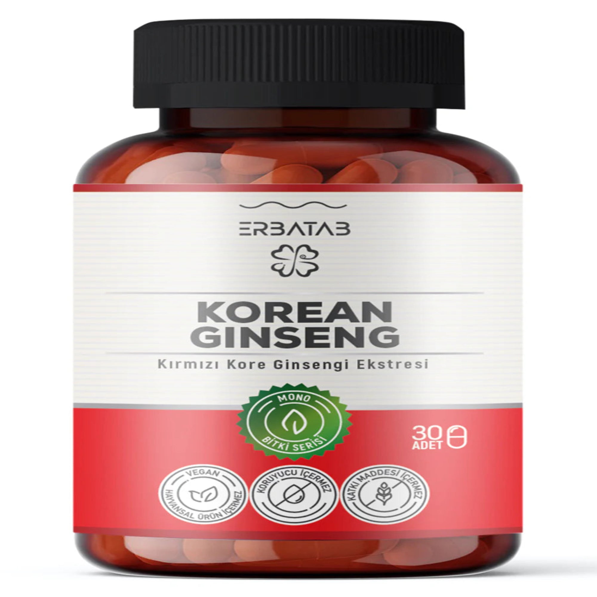 Erbatab Kırmızı Kore Ginsengi Ekstresi 30 Kapsül-24 ADET