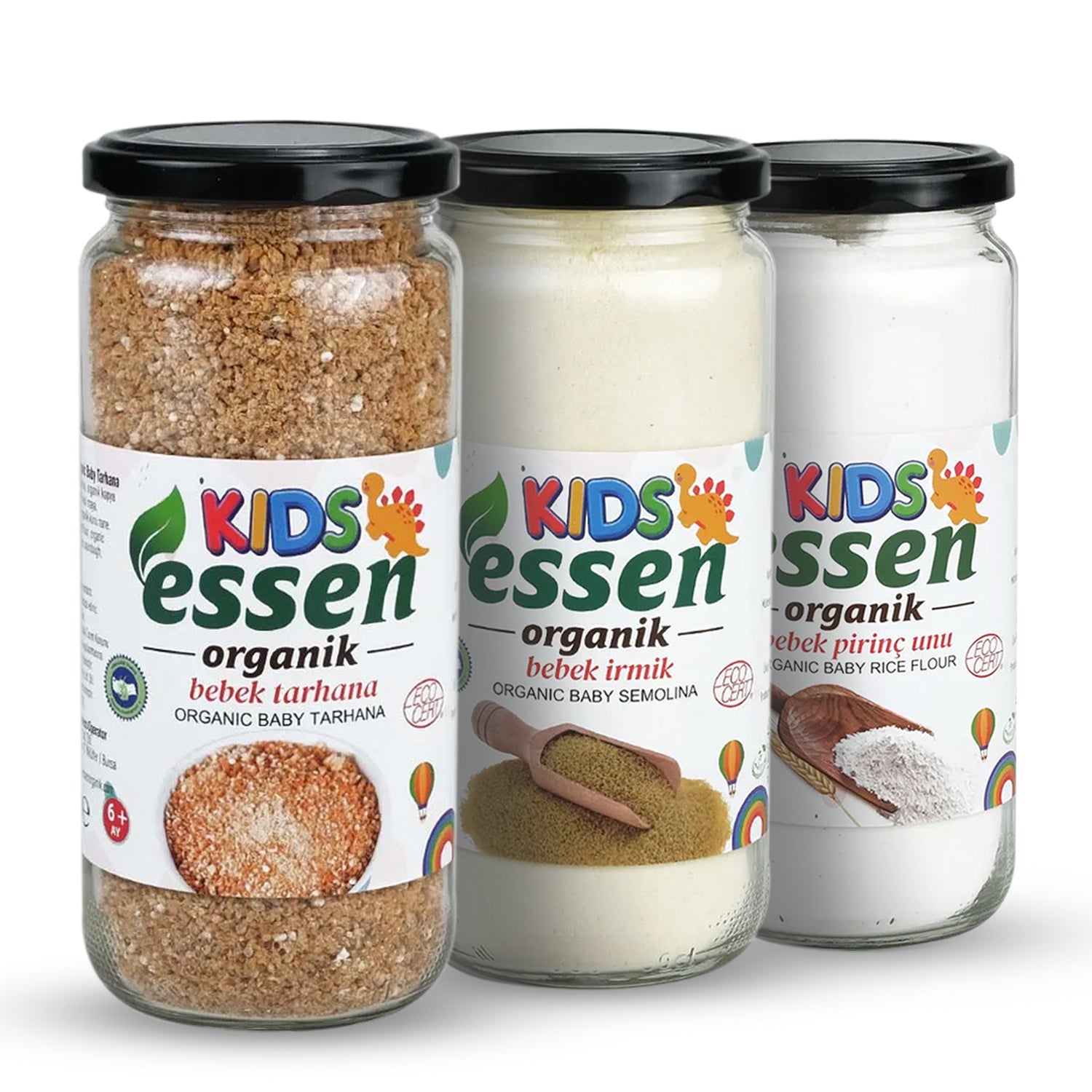 ESSEN - Toptan Organik Bebek Pirinç Unu, Organik Bebek İrmik ve Organik Bebek Tarhana 3’lü Paketi - 12 Adet