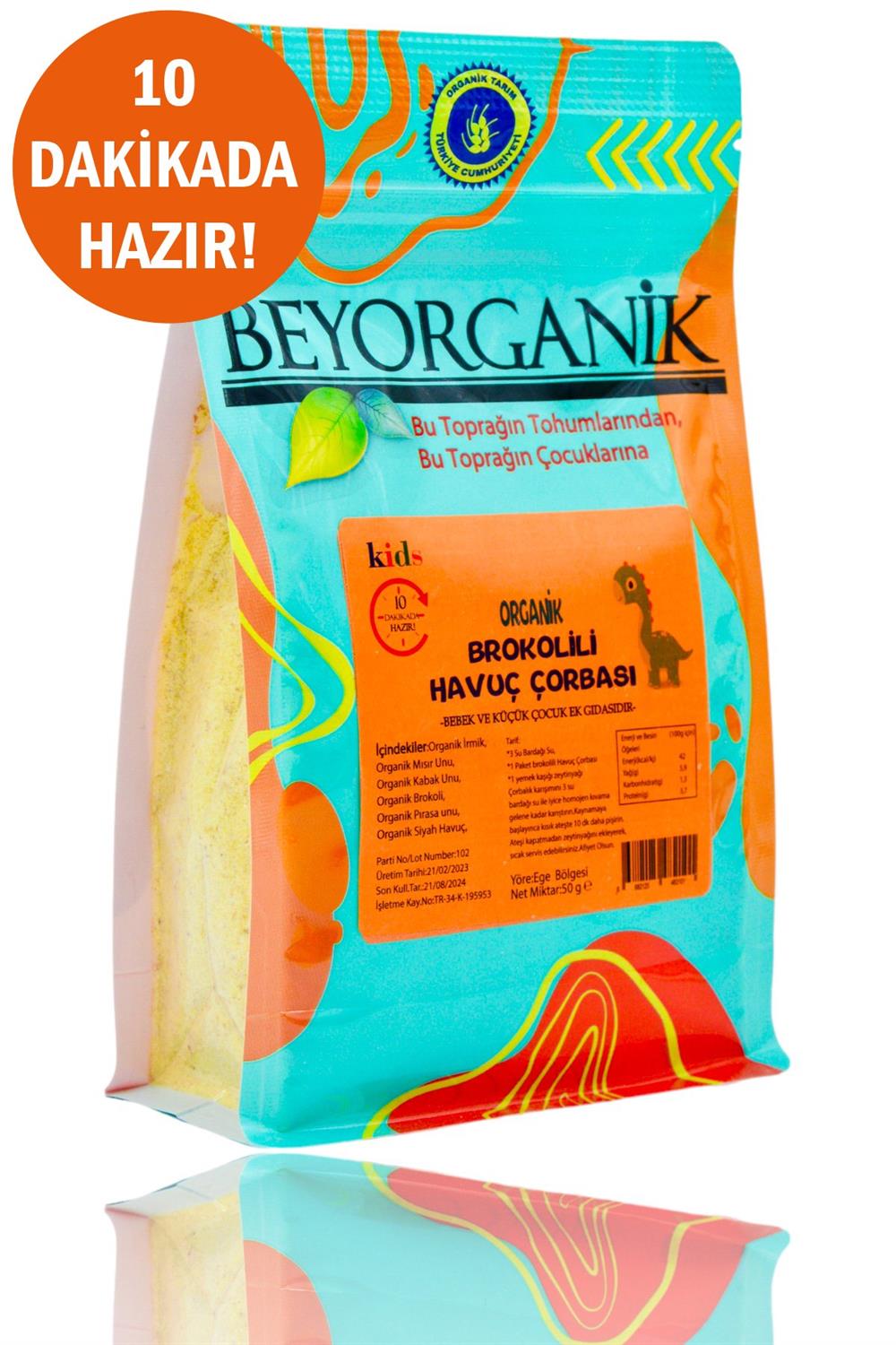 BEYORGANİK - Toptan Organik Brokolili Havuç Çorbası 50gr 10 Dakikada Hazır (PESTİSİT VE AFLATOKSİN ANALİZLİ)-12 Adet