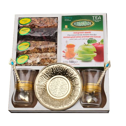 4013 Ahşap  Toz ve  Natural Çay Seti