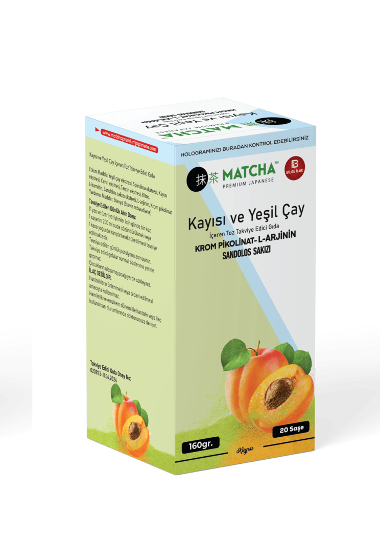 Matcha Çayı Kayısılı Form-12 adet