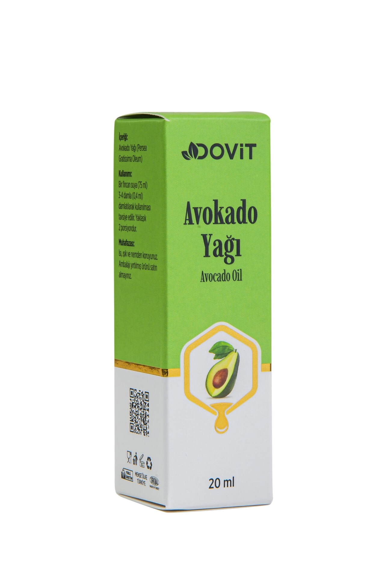 DOVİT AVOKADO YAĞI 20 ML (SOĞUK SIKIM)-12 Adet