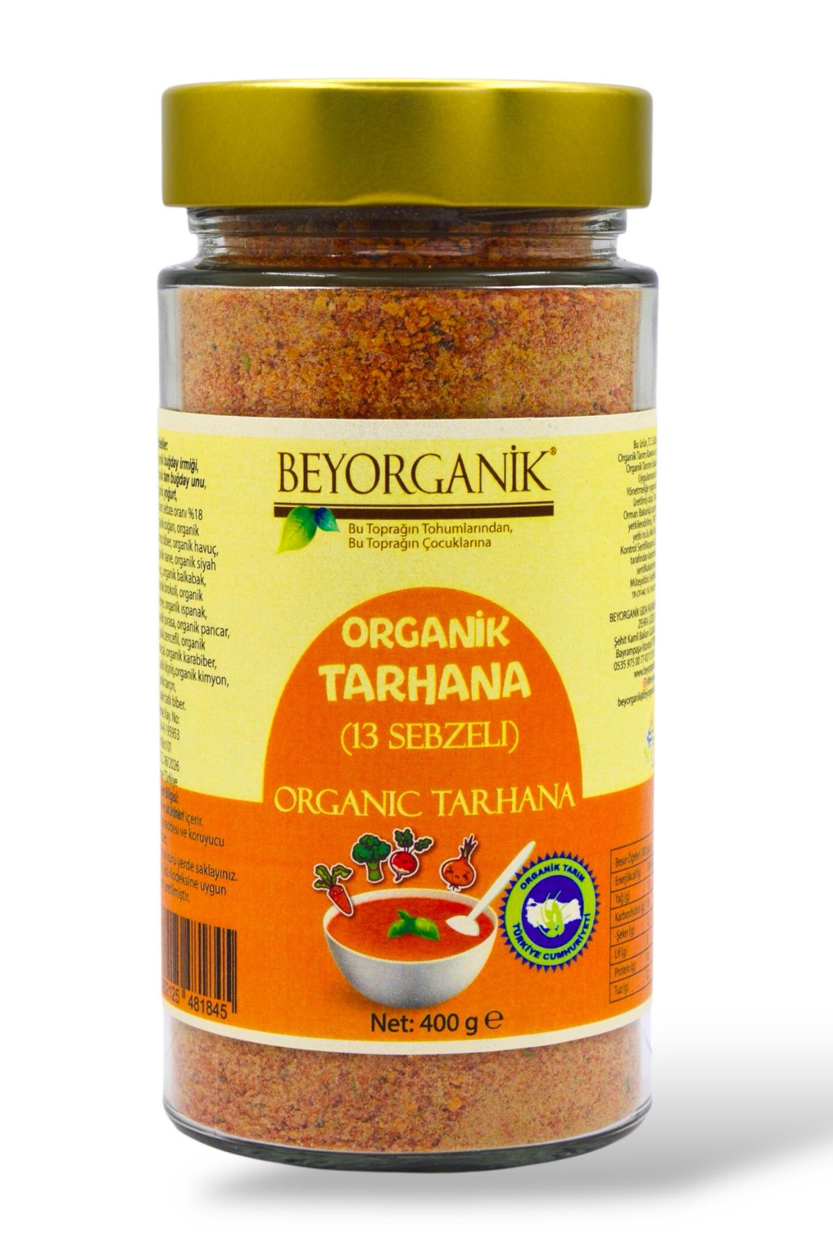 BEYORGANİK-Bebek Ek Gıdası Organik Bebek Tarhanası 13 Sebzeli 400gr +6ay      (PESTİSİT VE AFLATOKSİN ANALİZLİ)-12 Adet