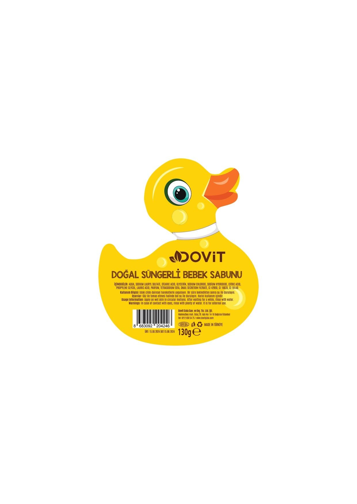DOVİT DOĞAL SÜNGERLİ BEBEK SABUNU-12 Adet