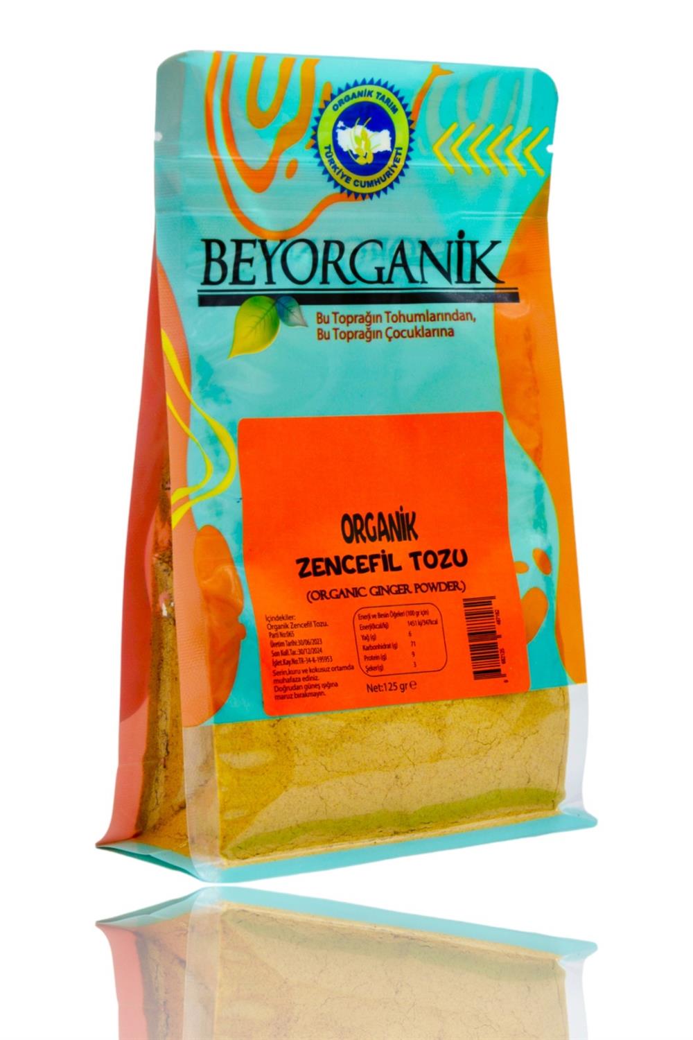 BEYORGANİK-Organik Zencefil Tozu 125gr-12 Adet