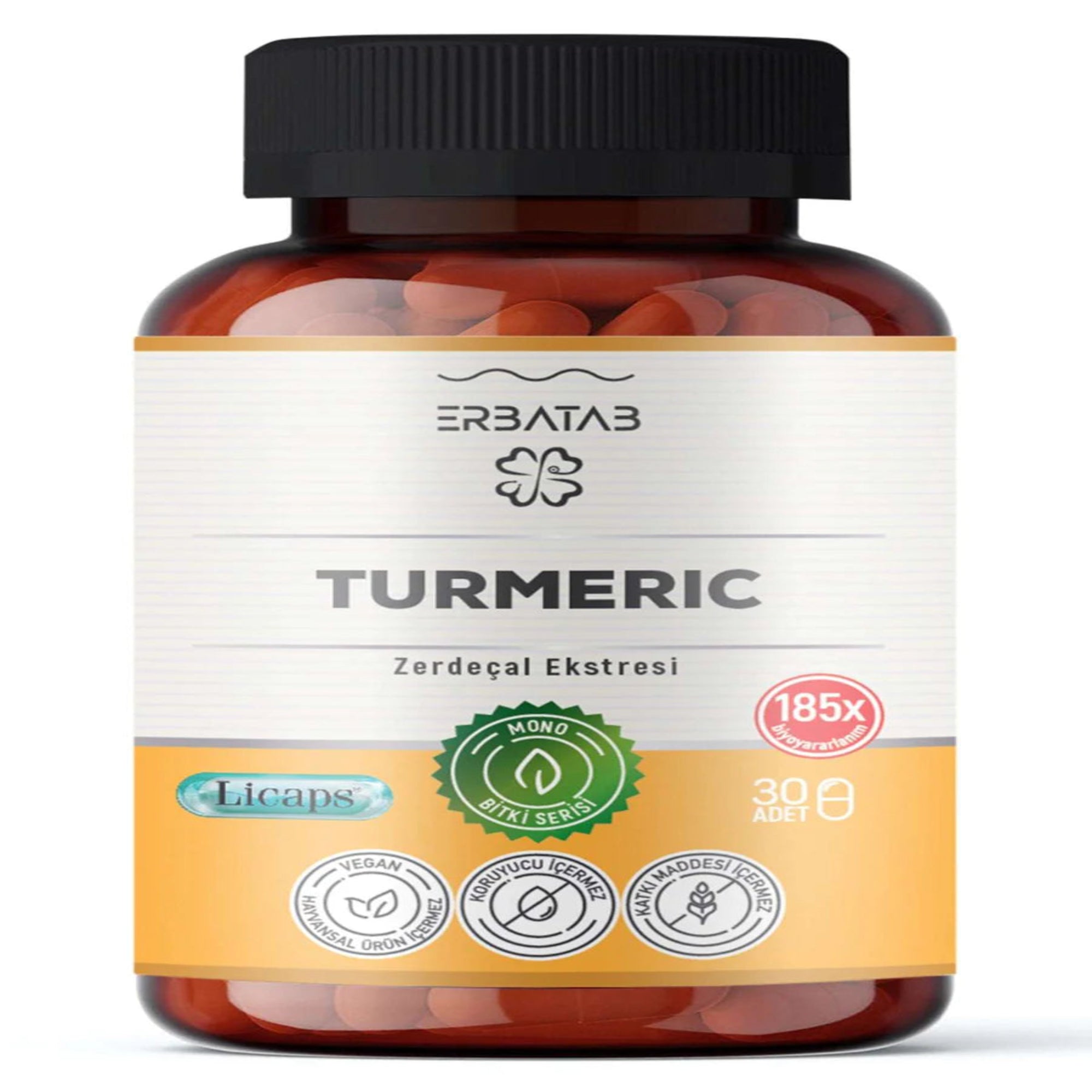 Erbatab Zerdeçal Curcumin Ekstresi 30 Kapsül Licaps®- 24 ADET