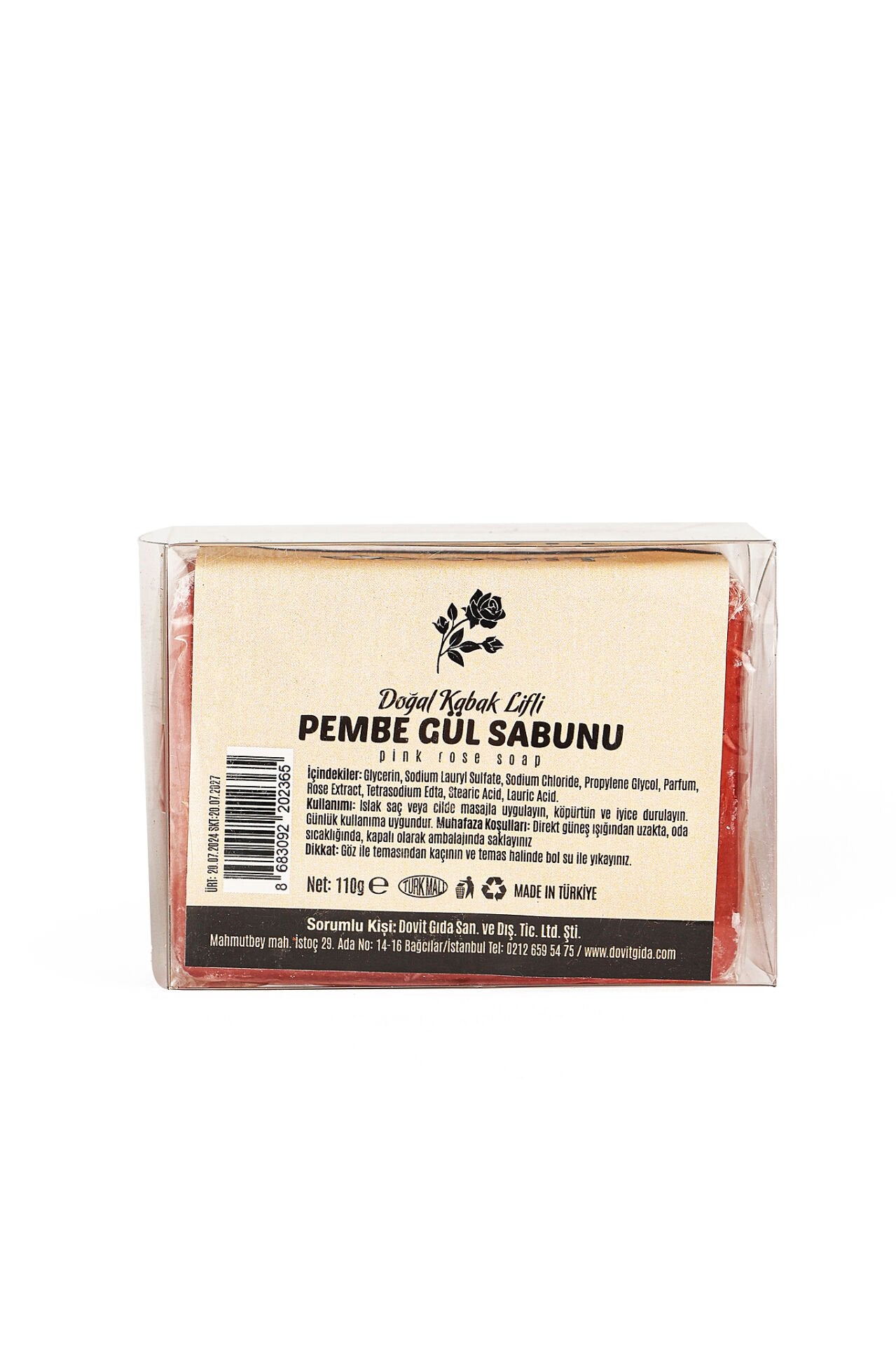DOVİT PEMBE GÜL SABUNU 110 GR-12 Adet