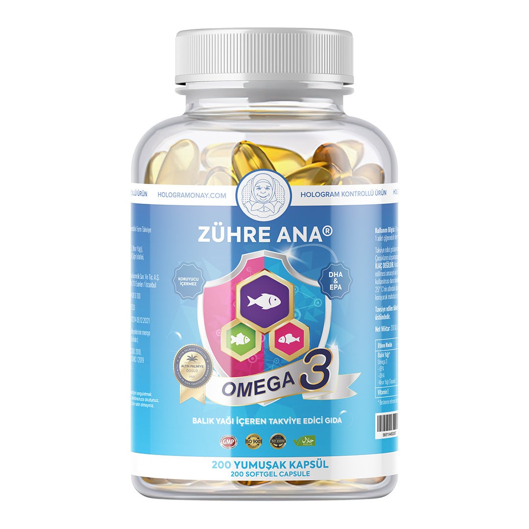 Zühre Ana Omega 3 Balık Yağı - 200 Kapsül-12 ADET