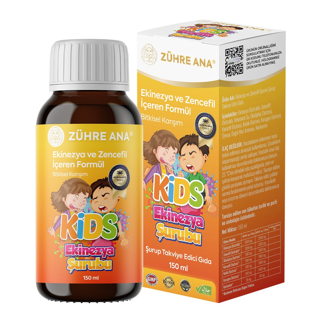 Zühre Ana Kids Ekinezya ve Zencefilli Şurup-12 ADET