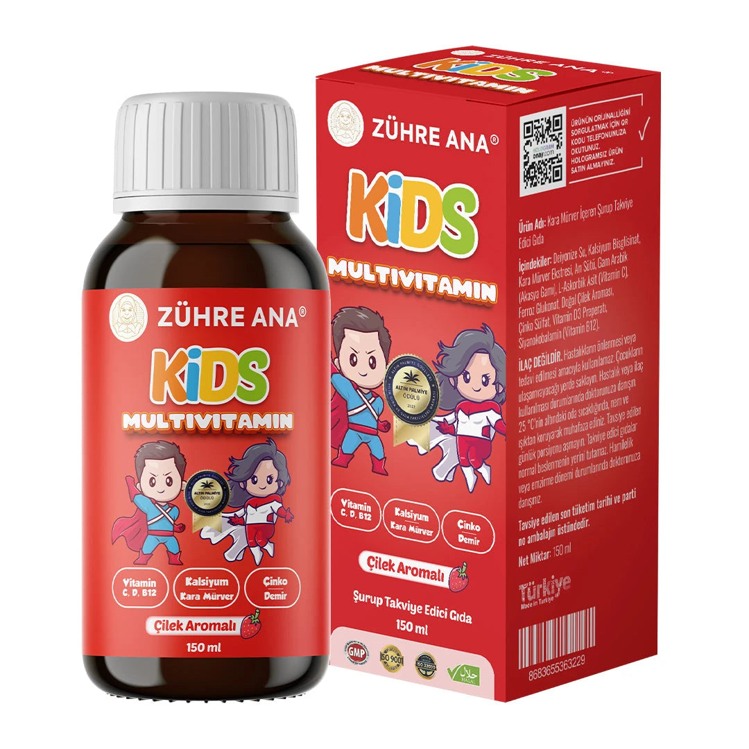 Zühre Ana Kids Multivitamin Çilekli Şurup-24 ADET