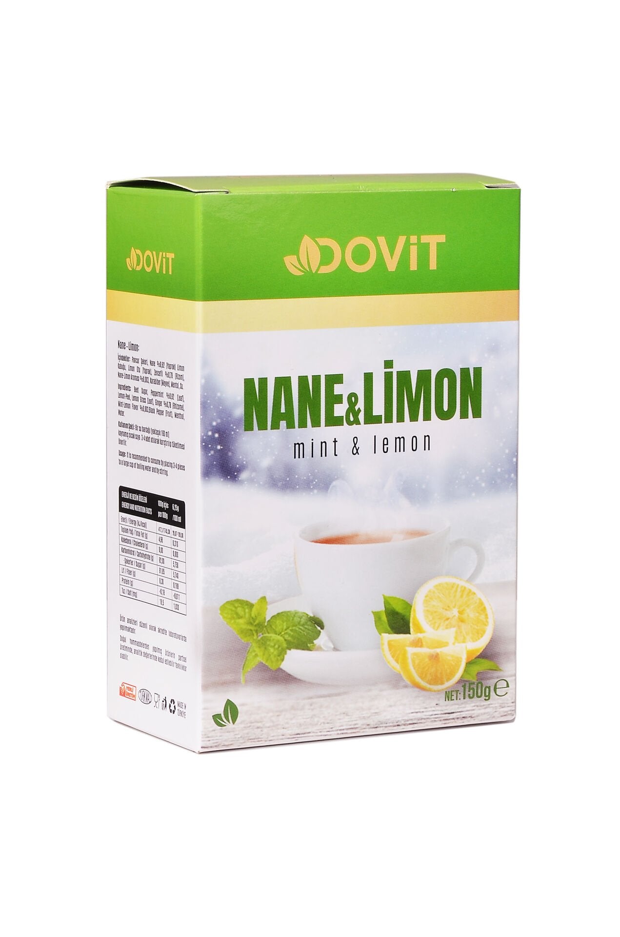 DOVİT ATOM ÇAYI NANE-LİMONLU 150 GR-12 Adet