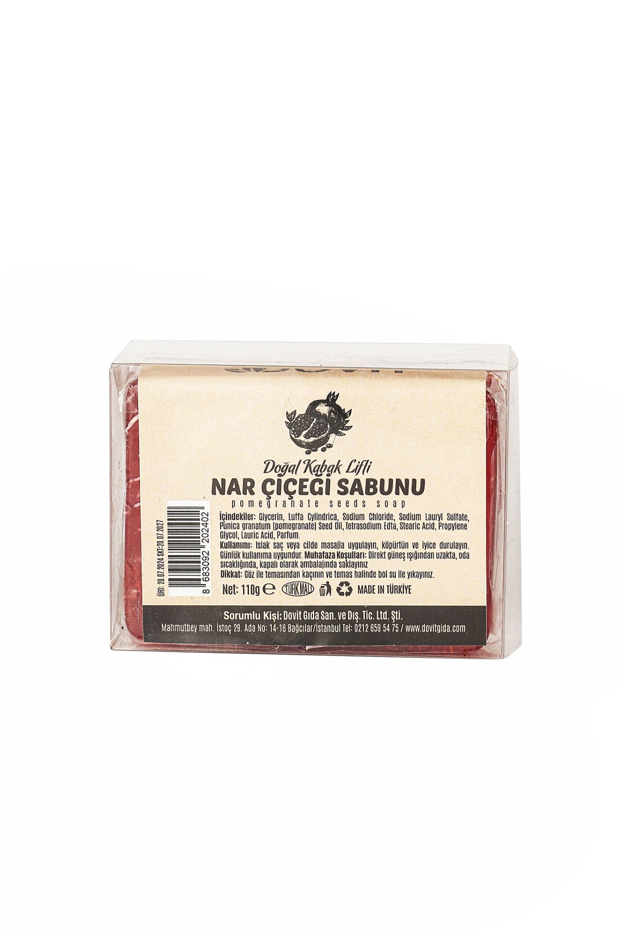 DOVİT NAR ÇEKİRDEĞİ SABUNU 110 GR-12 Adet