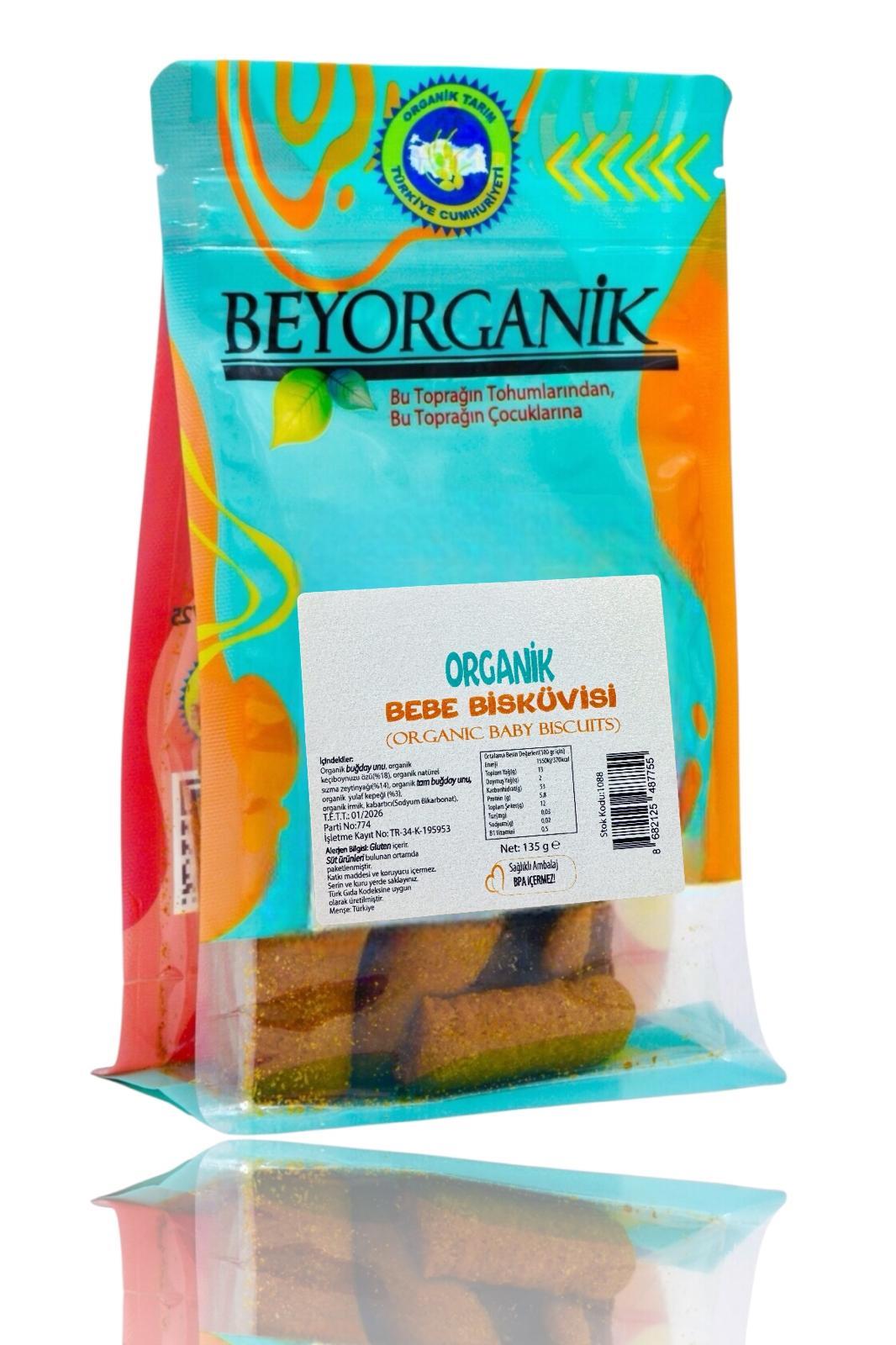 BEYORGANİK-Organik Bebek Bisküvisi 135gr +6ay         (PESTİSİT VE AFLATOKSİN ANALİZLİ)-12 Adet