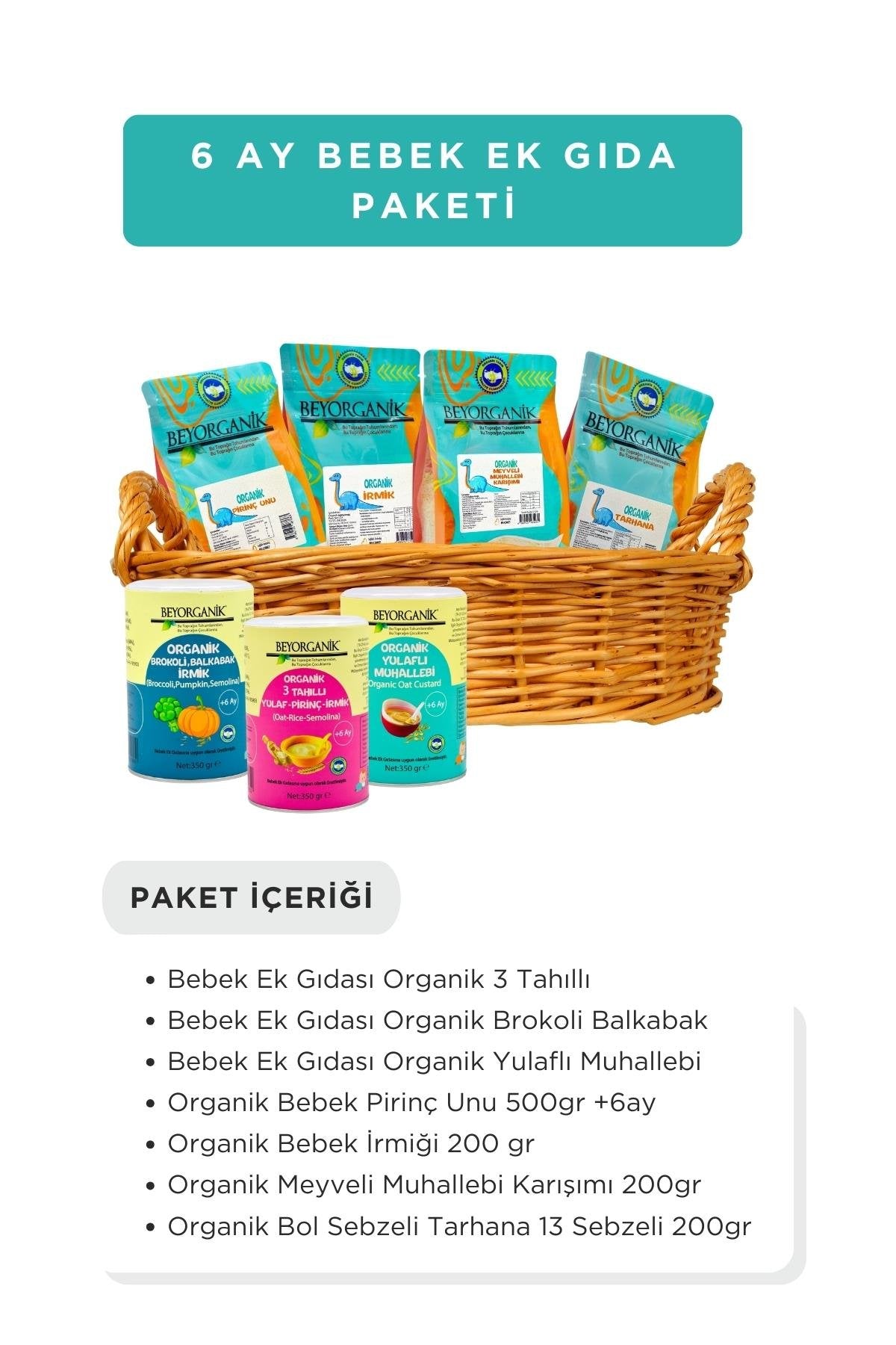 BEYORGANİK-Organik Bebek Ek Gıda Paketi +6 ay-12 Adet