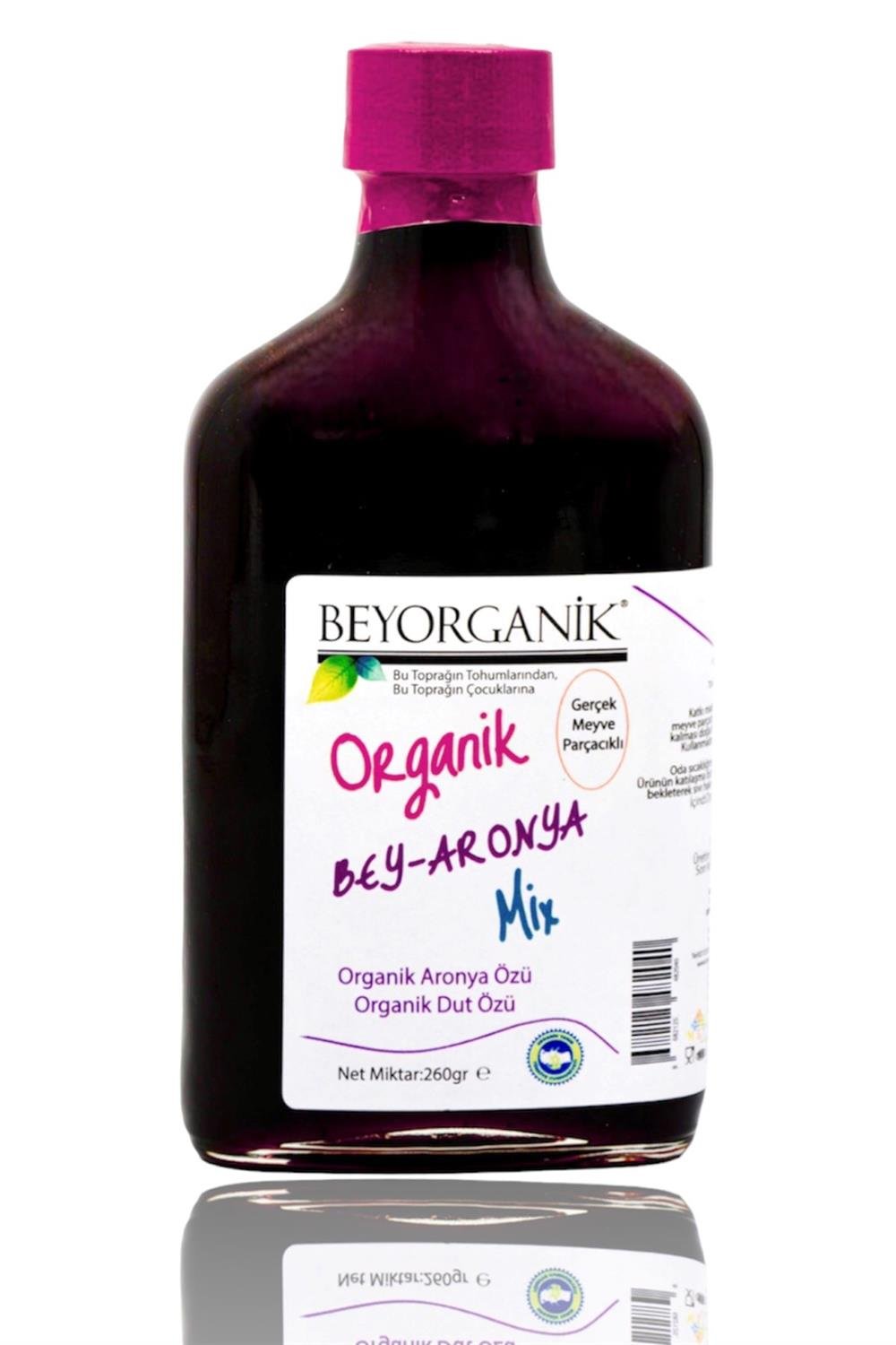BEYORGANİK-Organik BEY ARONYA Mix 260gr Gerçek Meyve Parçacıklı      (PESTİSİT VE AĞIR METAL ANALİZLİ)-12 Adet