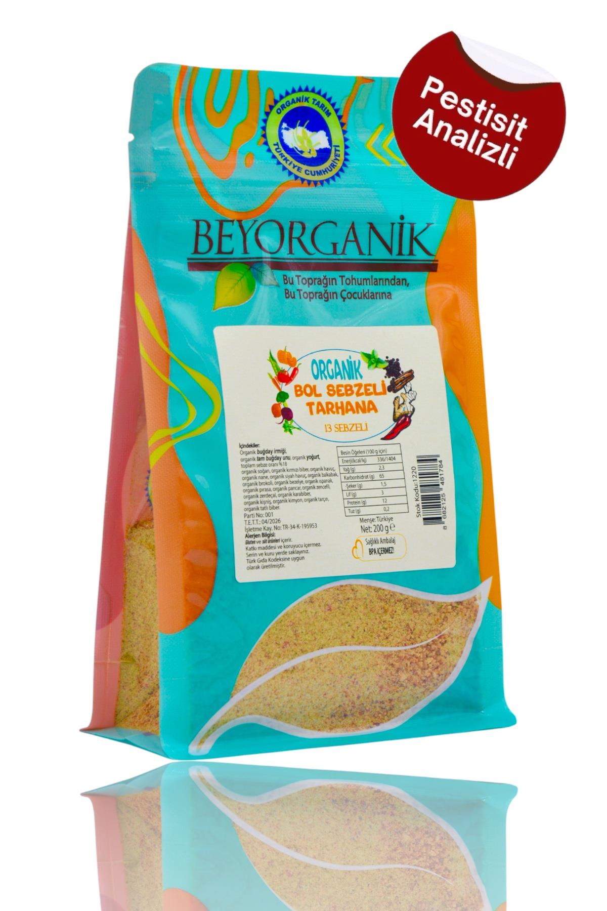 BEYORGANİK-Organik Bol Sebzeli Tarhana 13 Sebzeli 200gr     (PESTİSİT VE AFLATOKSİN ANALİZLİ)-12 Adet