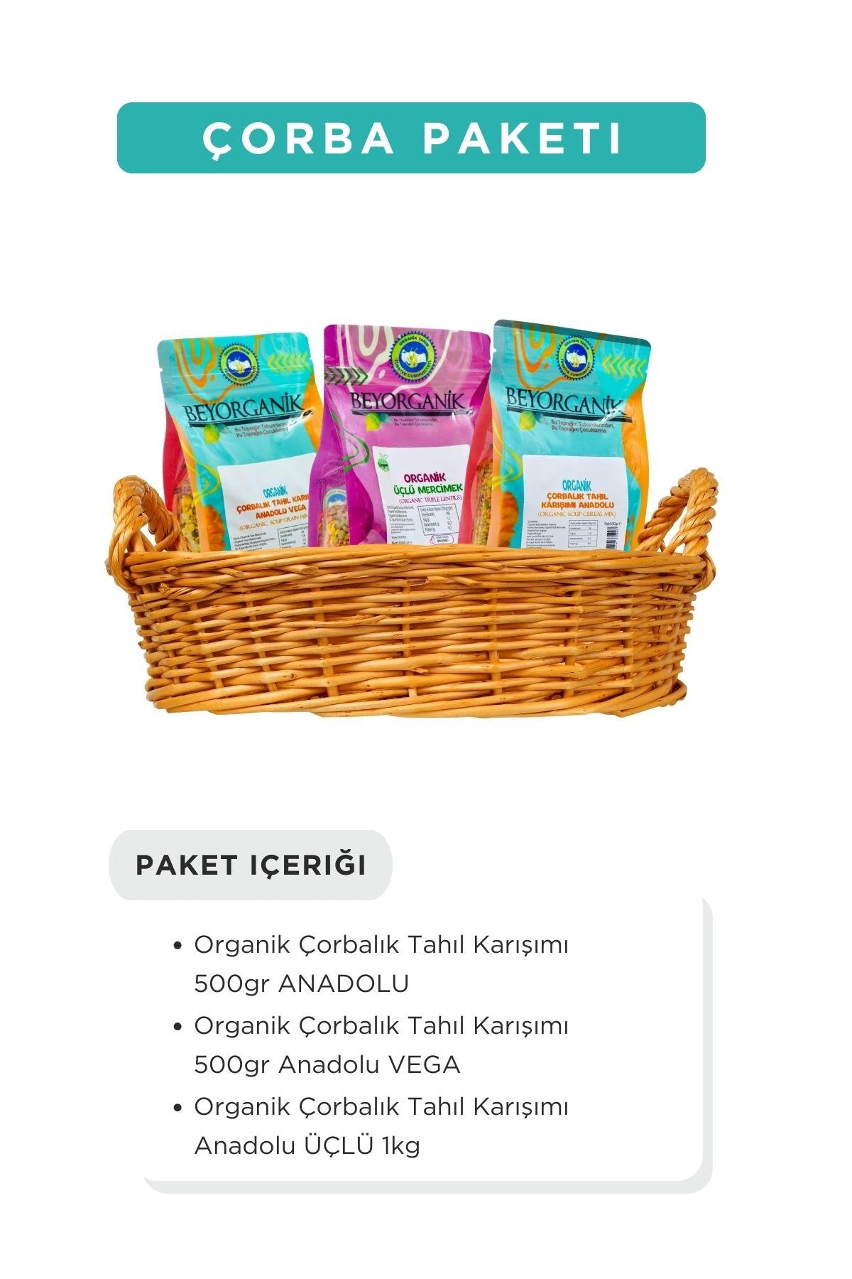 BEYORGANİK-Organik Çorba Paketi 3'lü-12 Adet