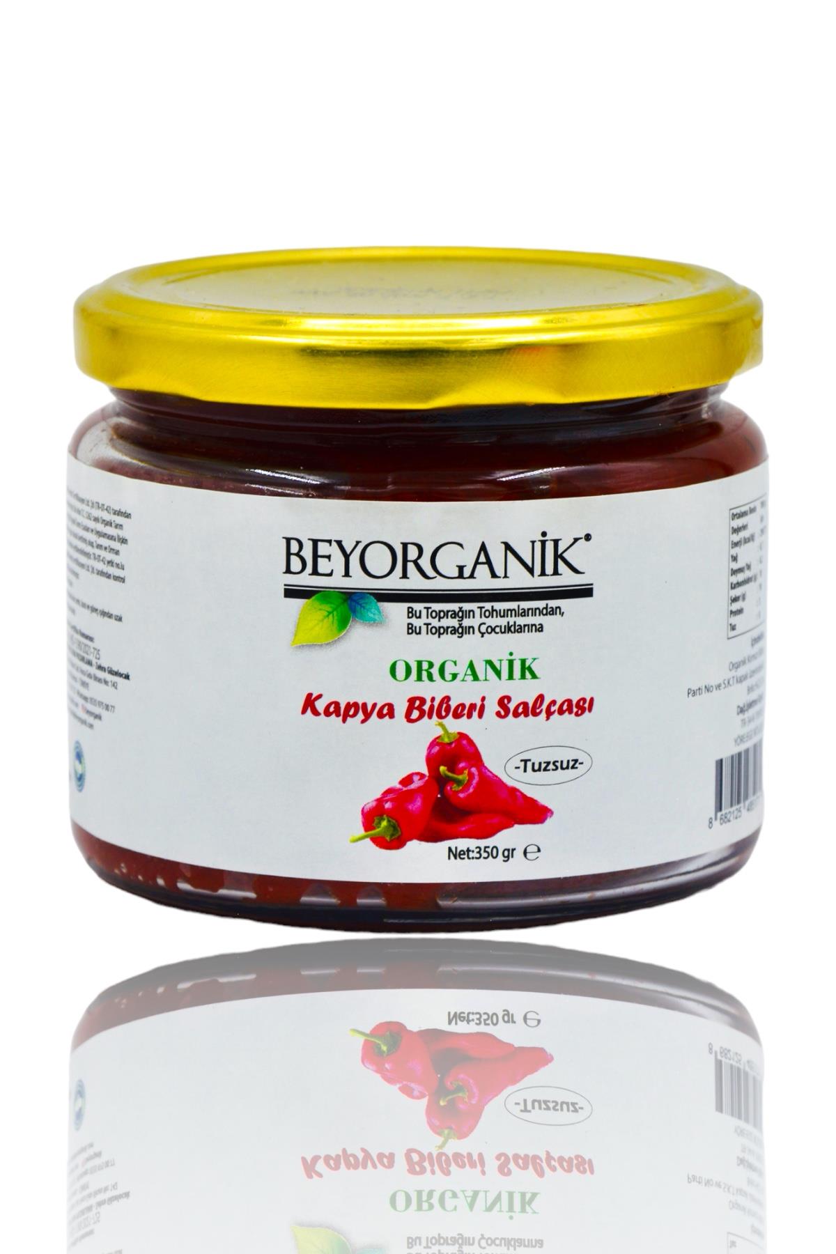 BEYORGANİK - Toptan Organik Kapya Biberi Salçası 350gr-12 Adet