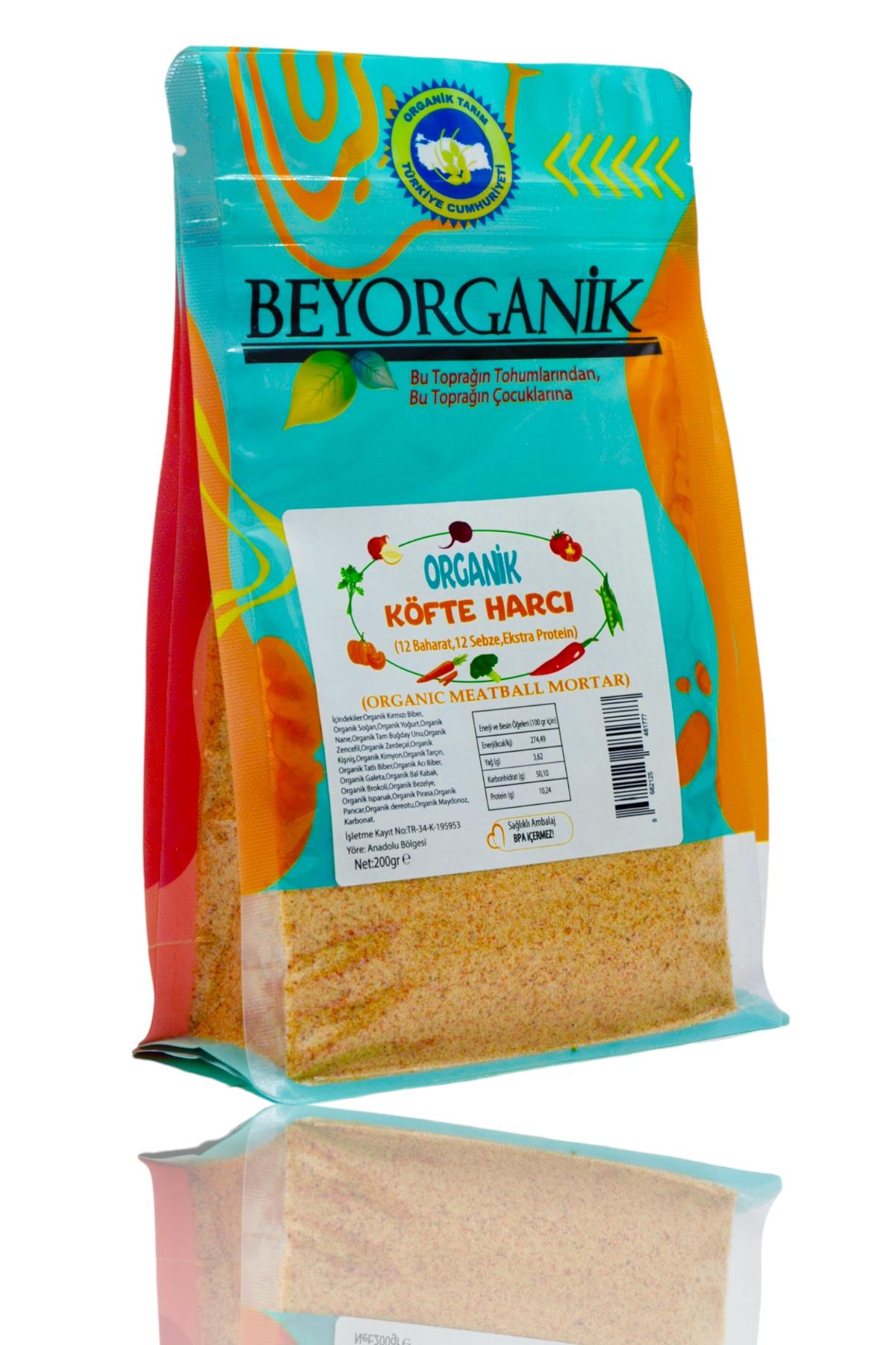 BEYORGANİK-Organik Köfte Harcı Sebzeli 200gr   (PESTİSİT VE AFLATOKSİN ANALİZLİ)-12 Adet