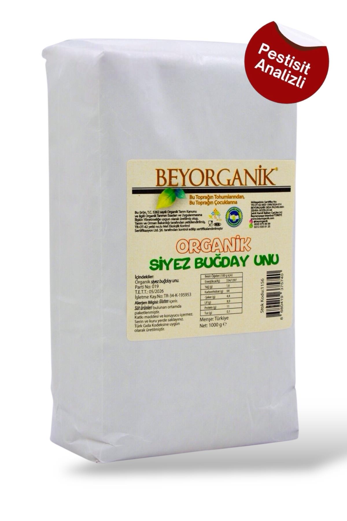 BEYORGANİK-Organik Siyez Unu 1kg (PESTİSİT VE AFLATOKSİN ANALİZLİ)-12 Adet