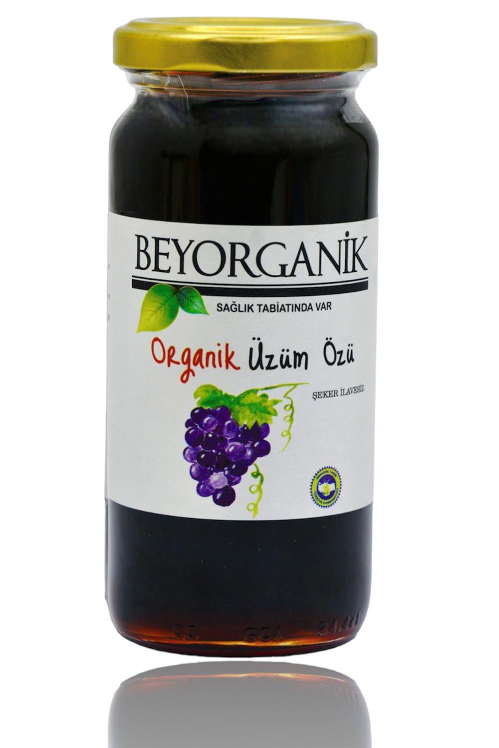 BEYORGANİK-Organik Üzüm Özü 315 gr Soğuk Sıkım    (PESTİSİT VE AĞIR METAL ANALİZLİ)-12 Adet