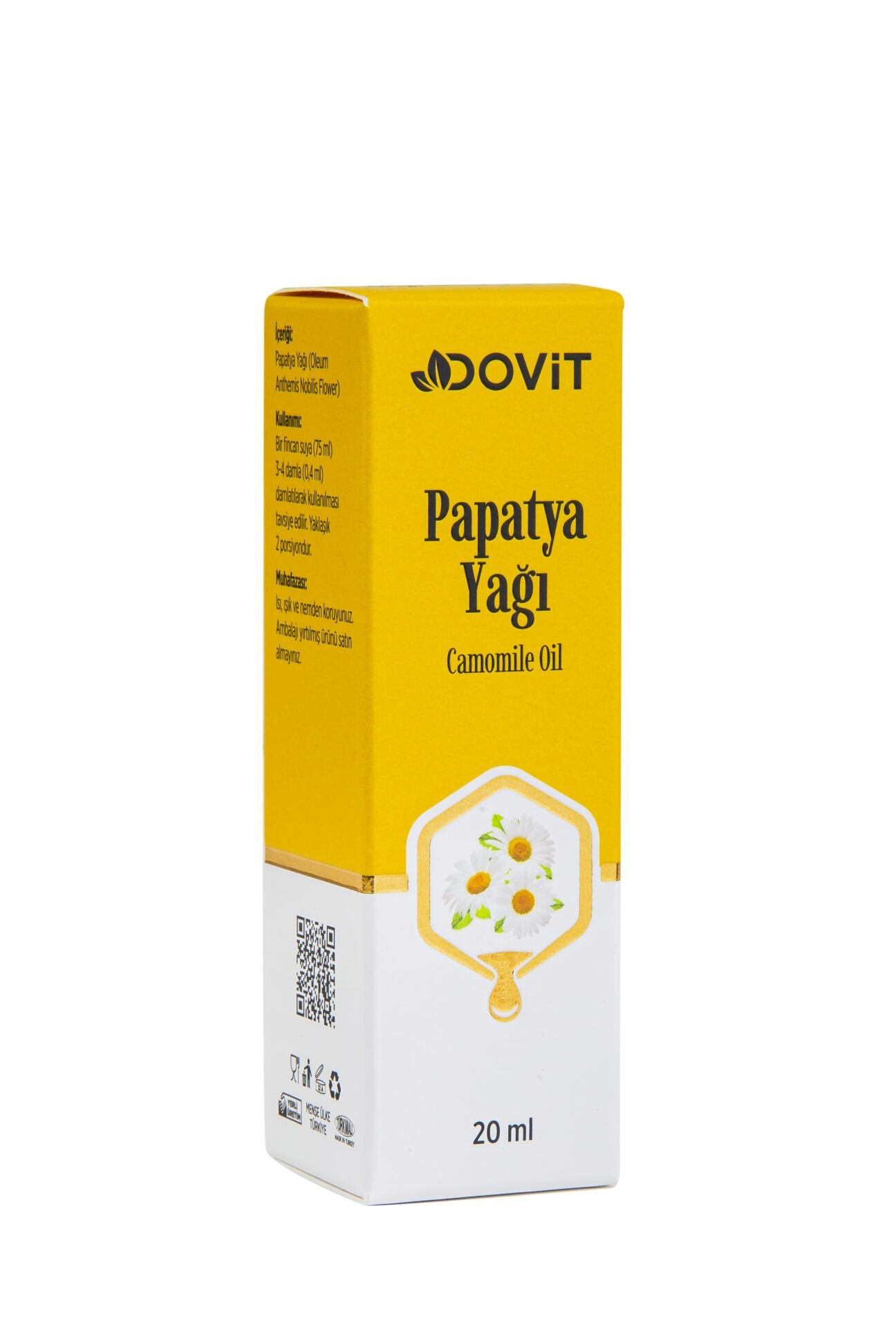 DOVİT PAPATYA YAĞI 20 ML (DİSTİLASYON)-12 Adet