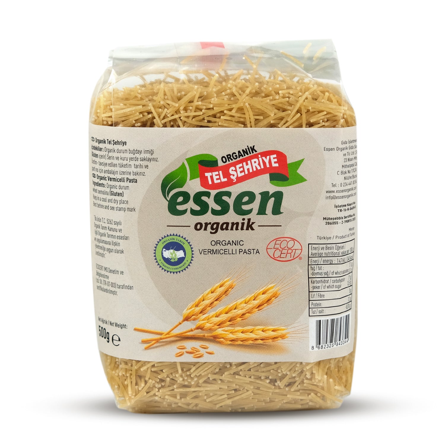 ESSEN - Organik Tel Şehriye 500 Gr - 12 Adet